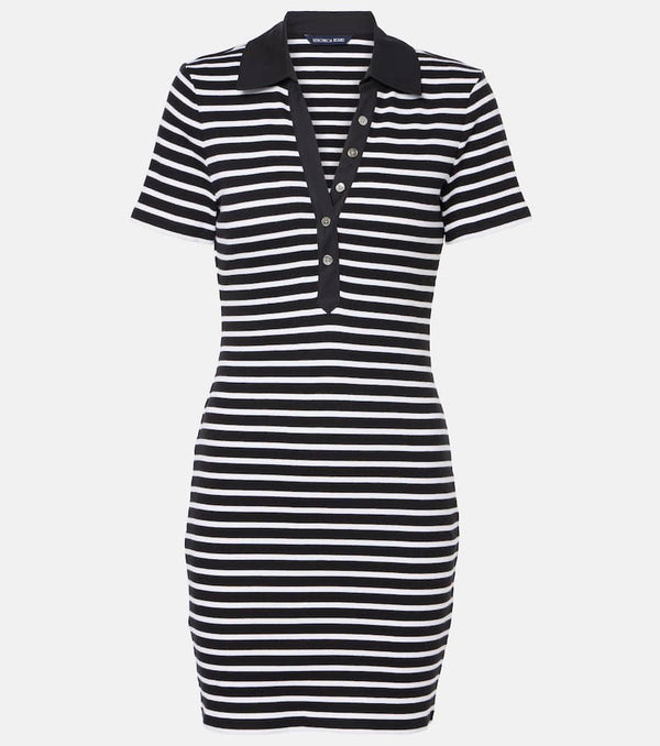 Veronica Beard Bailey striped cotton-blend polo dress