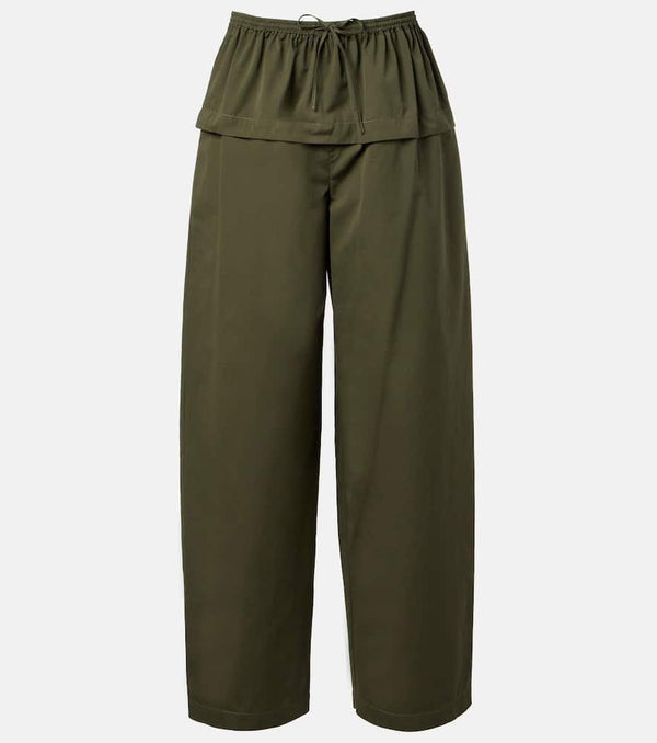 Alaia Peplum cotton tapered pants