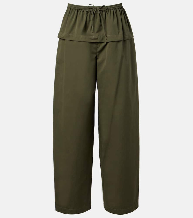 Alaia Peplum cotton tapered pants