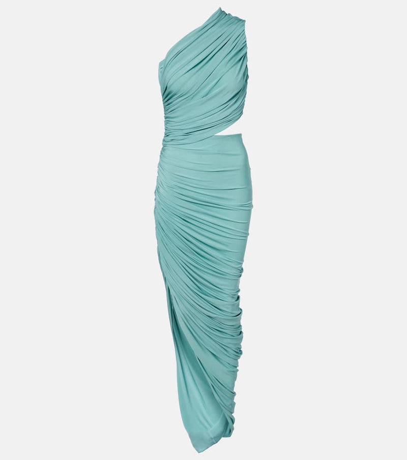 Alaia Asymmetric ruched jersey maxi dress