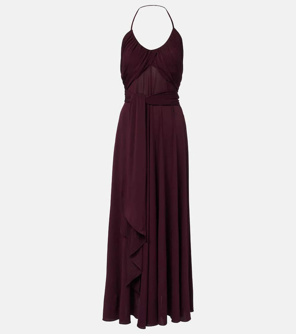 Alaia Draped halterneck jersey maxi dress