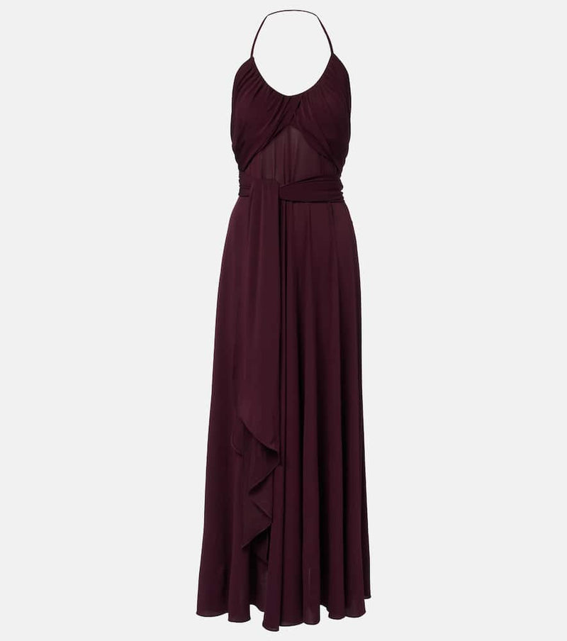 Alaia Draped halterneck jersey maxi dress