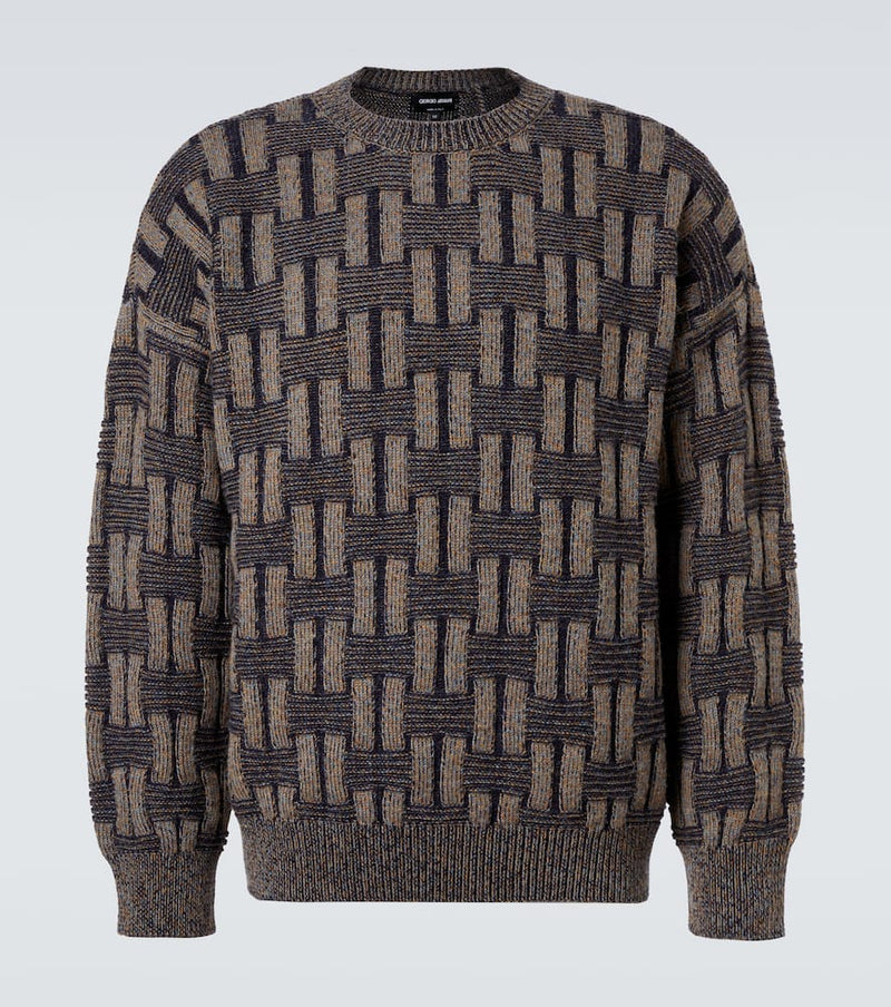 Giorgio Armani Basketweave-knit camel hair sweater