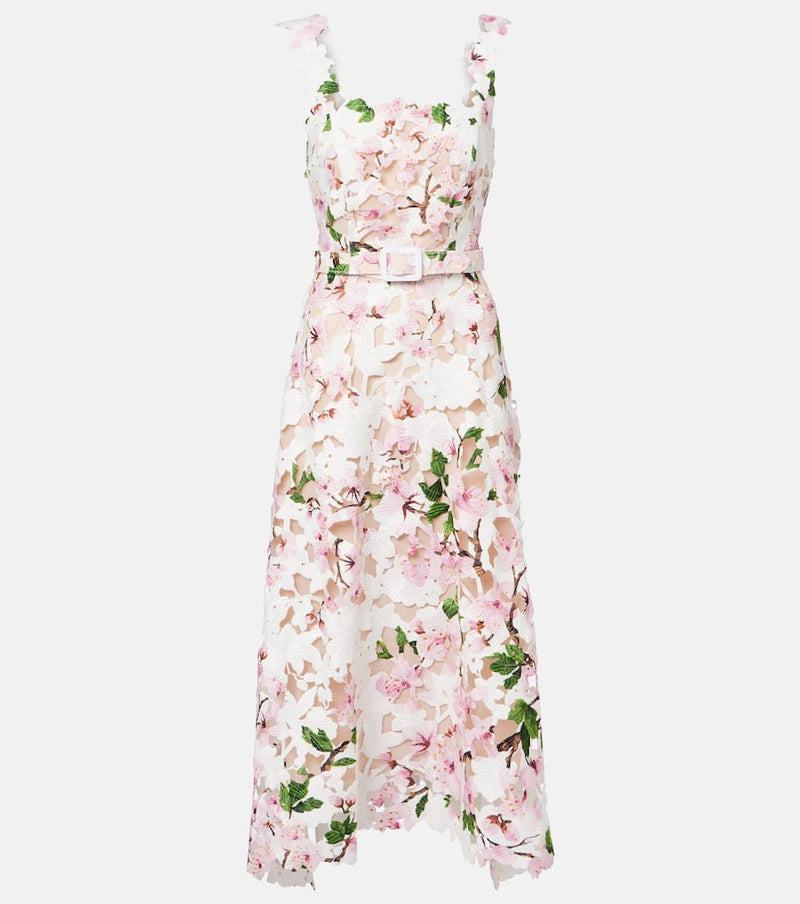 Oscar de la Renta Floral lace cocktail dress