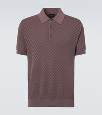 Brioni Cotton, Silk, And Cashmere Polo Shirt Brown
