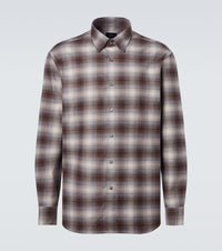 Brioni Checked cotton flannel shirt