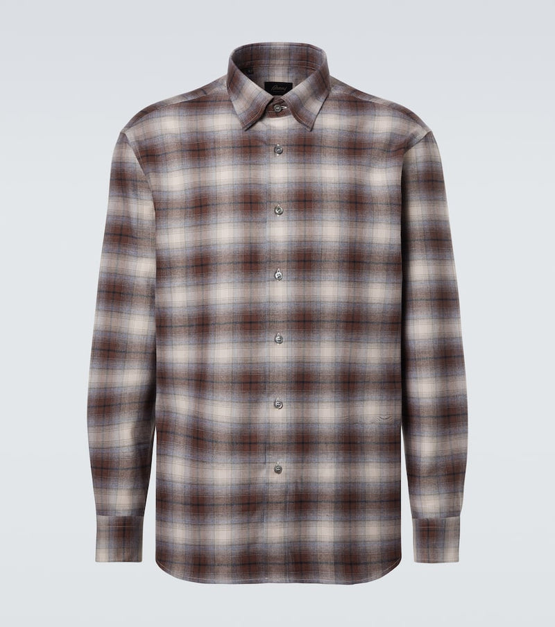 Brioni Checked cotton flannel shirt