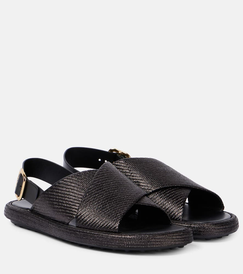 Tod's Woven leather-trimmed sandals