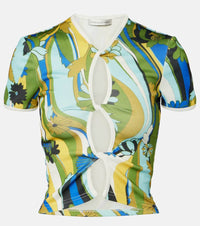 Christopher Esber Acidic Floral cropped T-shirt
