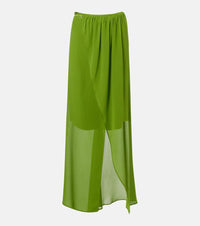 Christopher Esber Chain-detail silk georgette wrap skirt