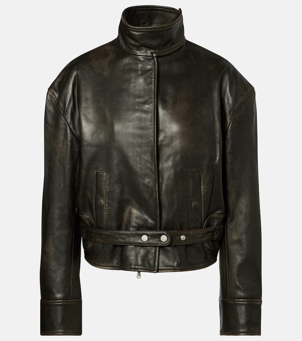 Christopher Esber Burnished Eddie leather bomber jacket