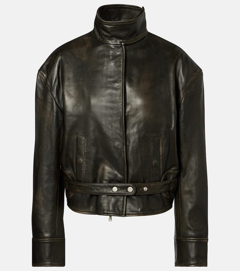 Christopher Esber Burnished Eddie leather bomber jacket