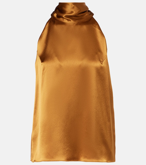 Galvan Sienna halterneck satin top
