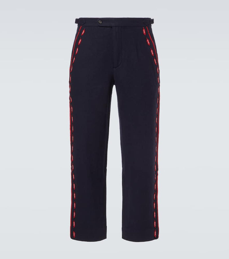 Bode Carroll embroidered wool straight pants