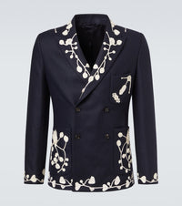 Bode Snowdrop embroidered wool-blend blazer