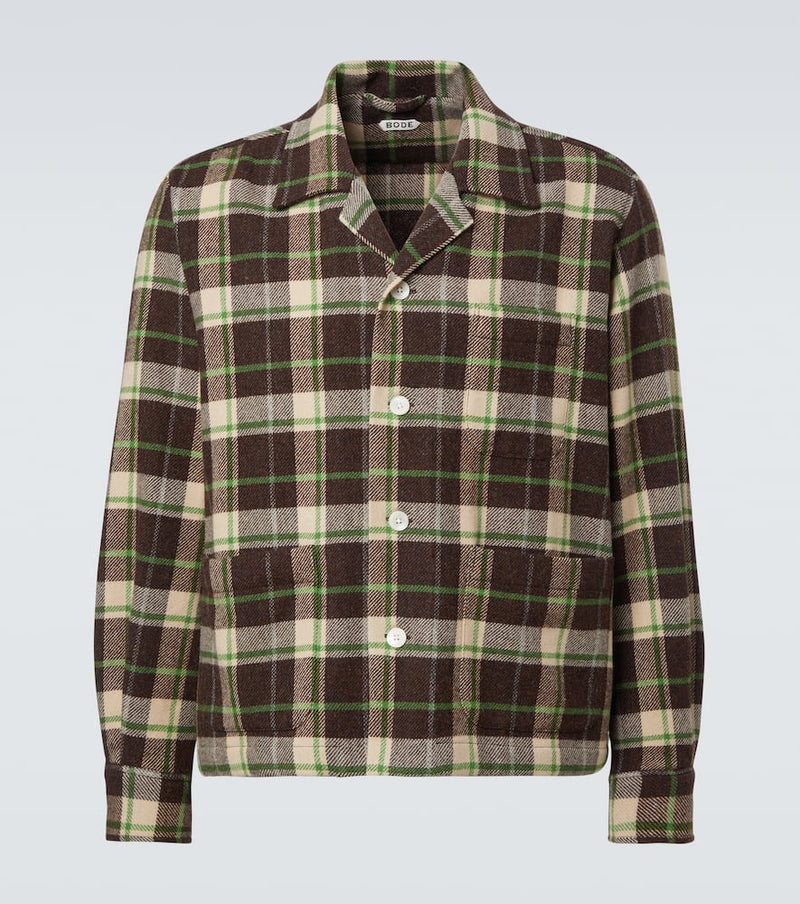 Bode Woodcrest plaid wool flannel overshirt