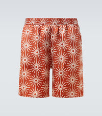 Frescobol Carioca Palma printed silk-blend shorts