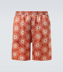 Frescobol Carioca Palma printed silk-blend shorts