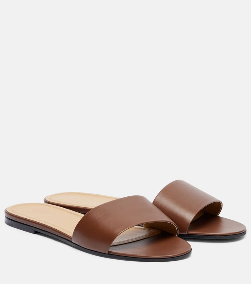 The Row Signum leather slides