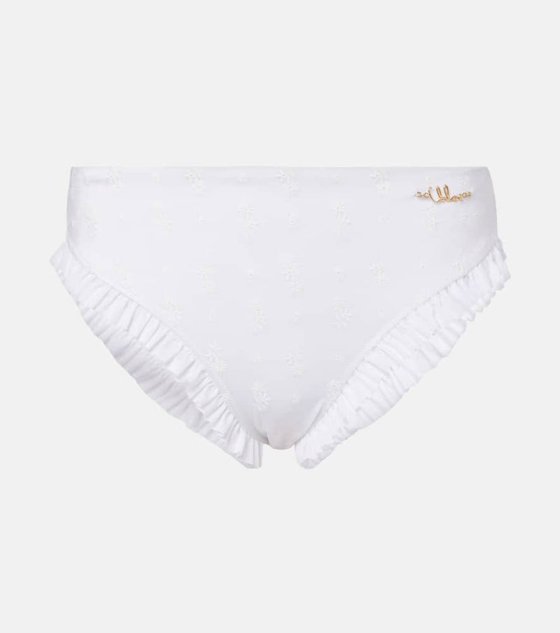 Chloe Borderie anglaise ruffled bikini bottoms