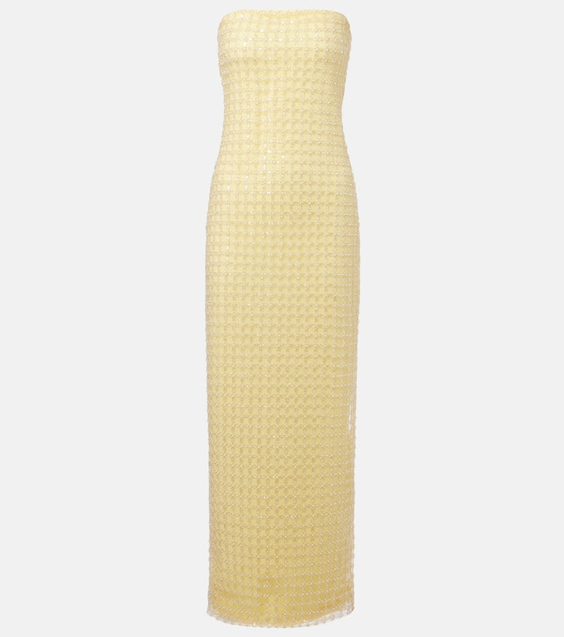 Rotate Embellished strapless gown