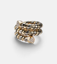Marina B Trisola 18kt gold and titanium ring with diamonds