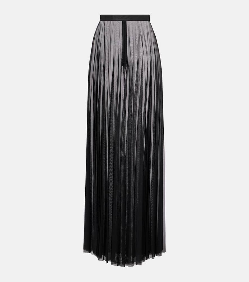 The Frankie Shop Vallen pleated mesh maxi skirt