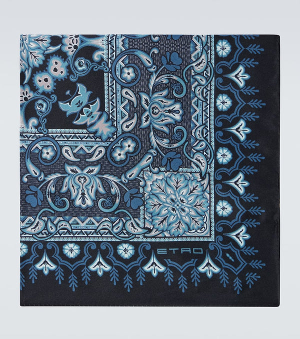 Etro Printed silk twill pocket square
