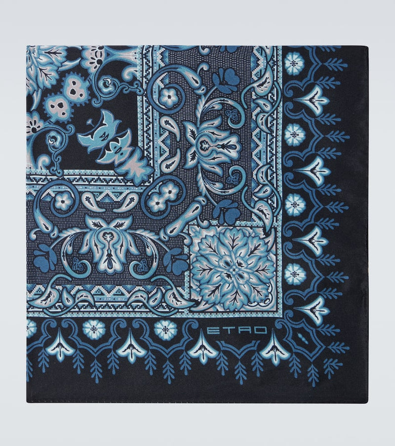Etro Printed silk twill pocket square