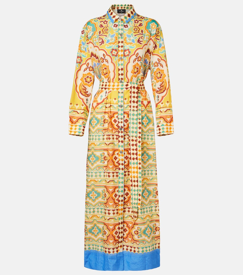 Etro Printed cotton and silk midi dress