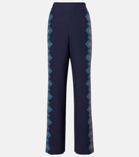 Etro Printed silk crepe de chine straight pants