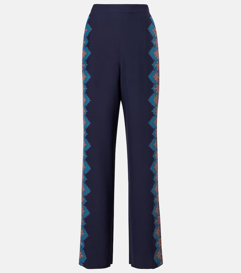 Etro Printed silk crepe de chine straight pants