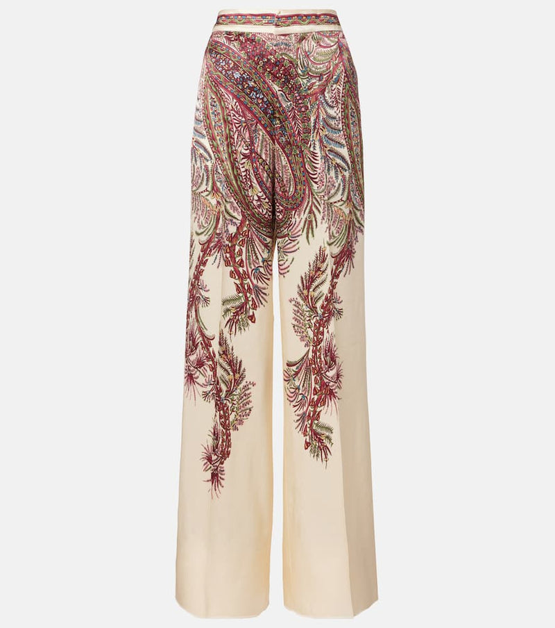 Etro Paisley satin palazzo pants