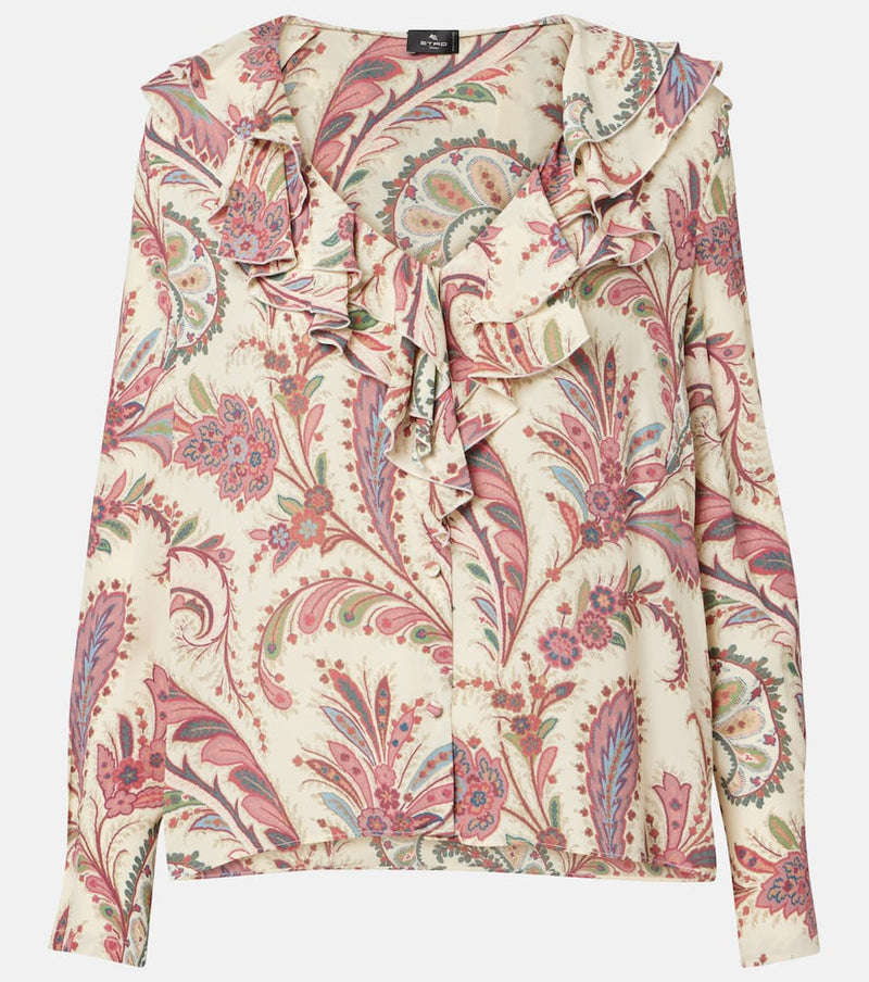 Etro Printed ruffled blouse