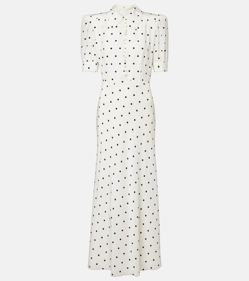 Alessandra Rich Polka-dot silk midi dress