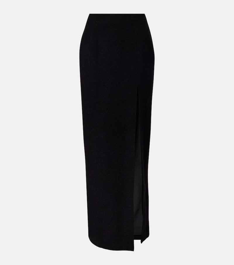Alessandra Rich Wool-blend twill boucle maxi skirt