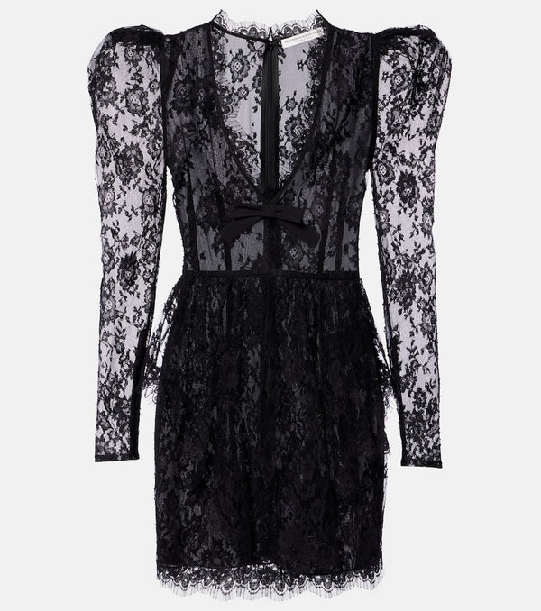 Alessandra Rich Bow-detail lace minidress