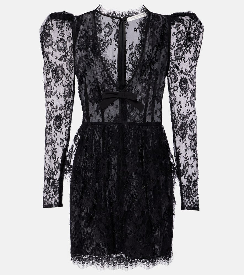 Alessandra Rich Bow-detail lace minidress