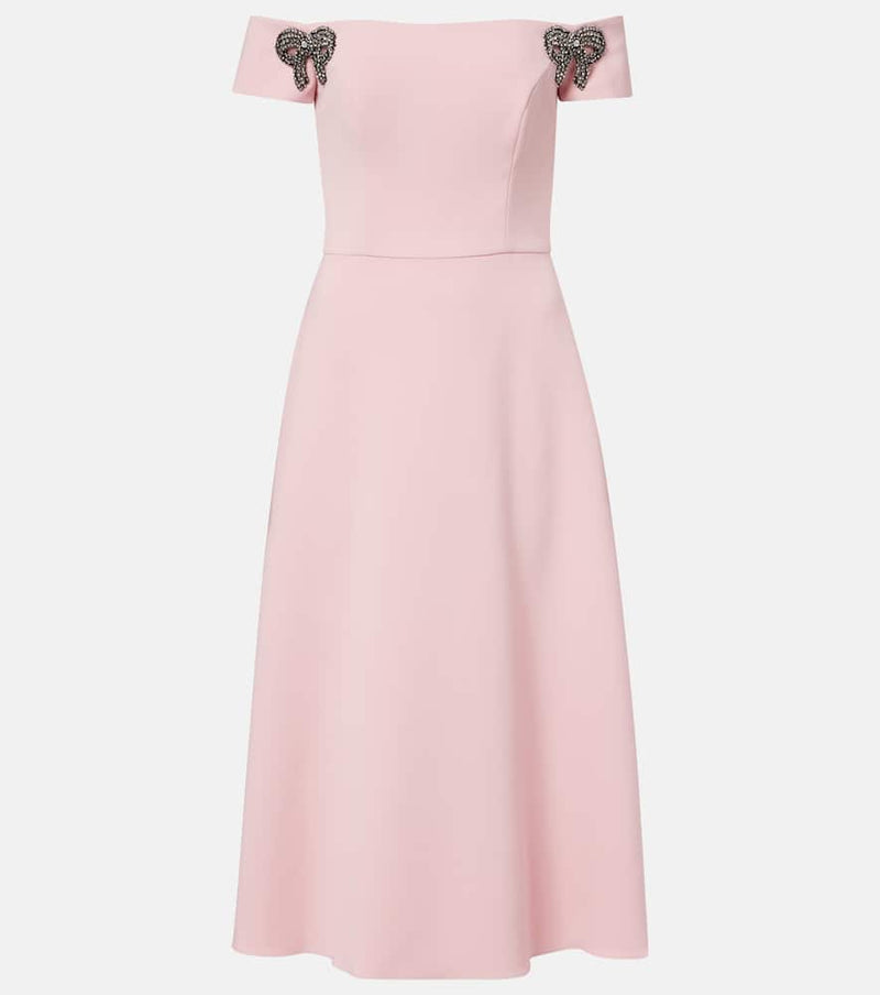 Carolina Herrera Embellished off-shoulder midi dress