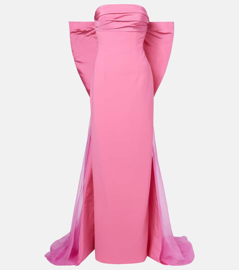 Carolina Herrera Bow-Detail Strapless Crepe Gown Pink