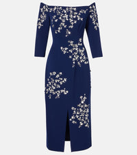 Carolina Herrera Embellished off-shoulder midi dress