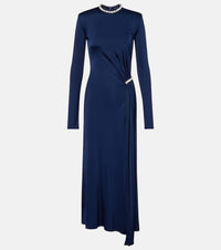 David Koma Crystal-embellished gathered midi dress