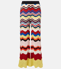 La DoubleJ Chevron crochet cotton wide-leg pants