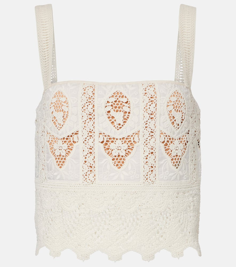 Johanna Ortiz Embroidered voile top