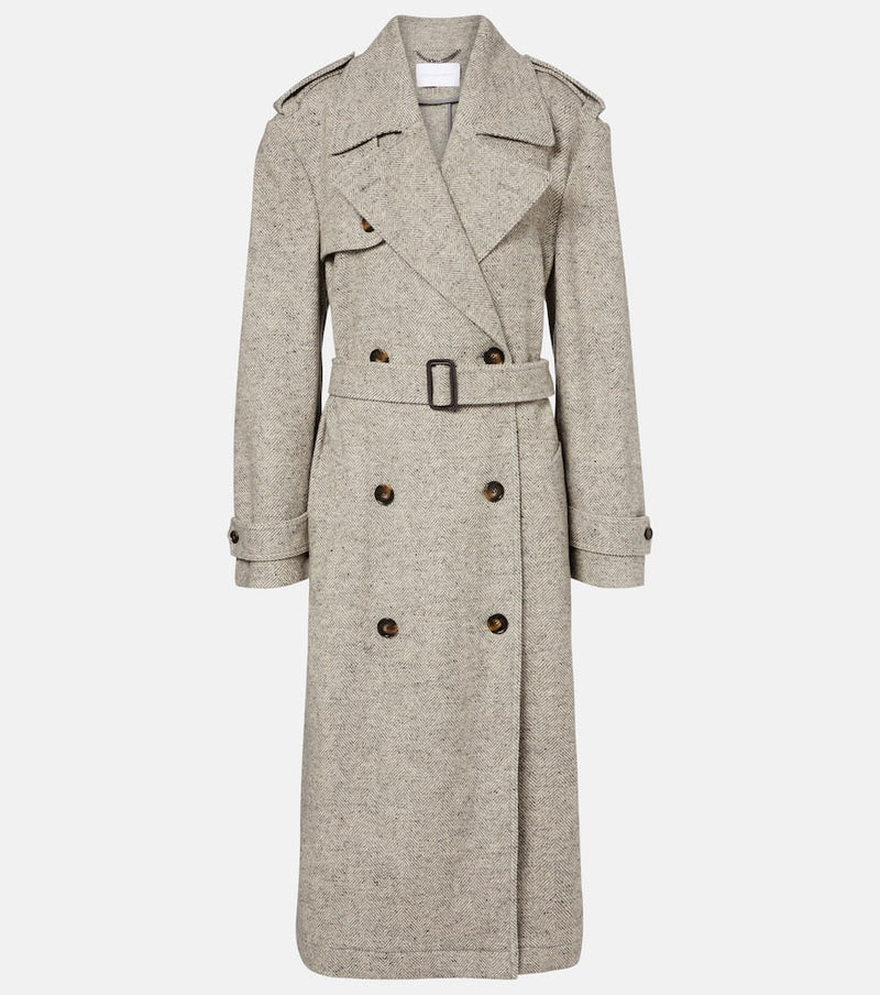 Stella McCartney Herringbone wool and silk trench coat