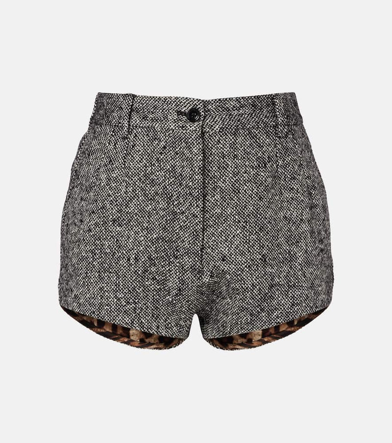 Dolce & Gabbana High-rise wool and cotton-blend shorts