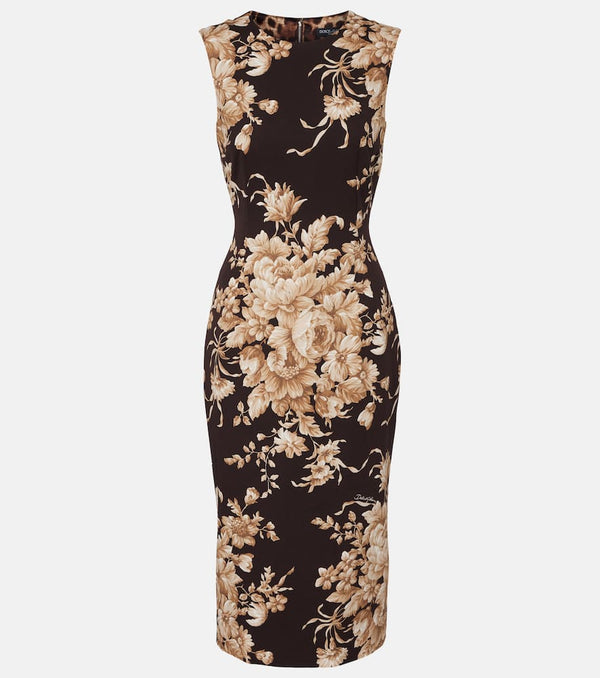 Dolce & Gabbana Floral silk-blend charmeuse midi dress