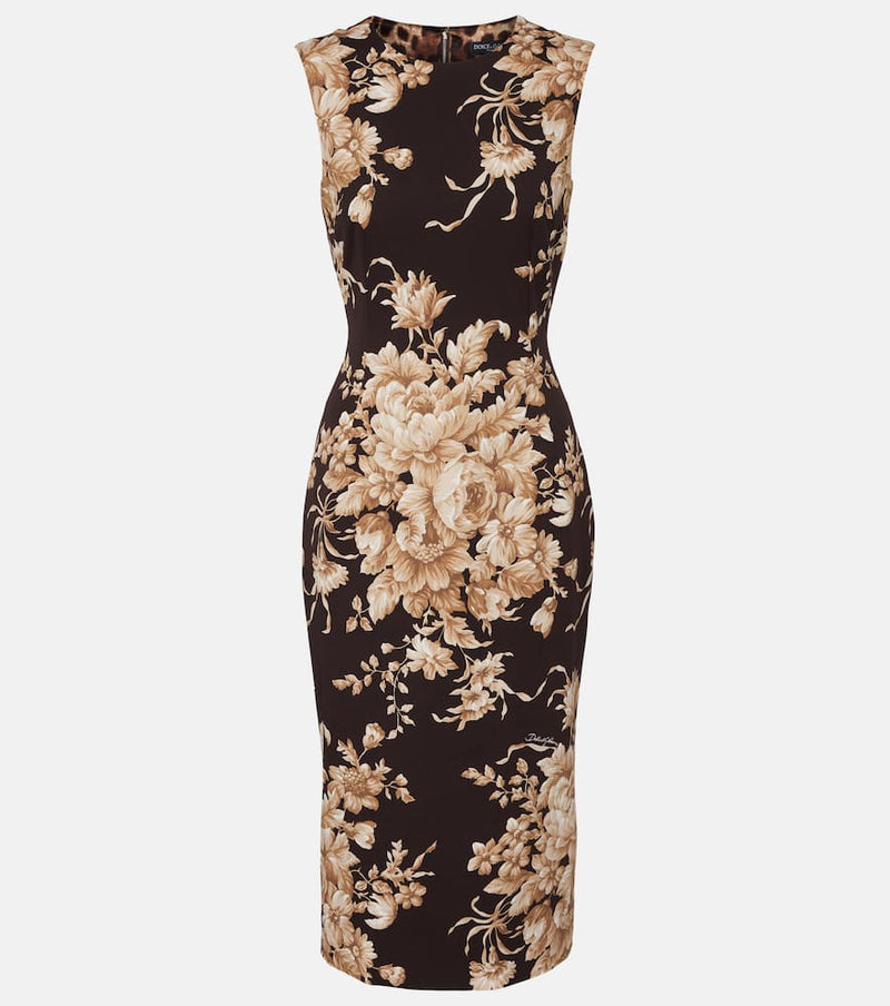 Dolce & Gabbana Floral silk-blend charmeuse midi dress