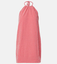 Hunza G Gingham seersucker halterneck minidress