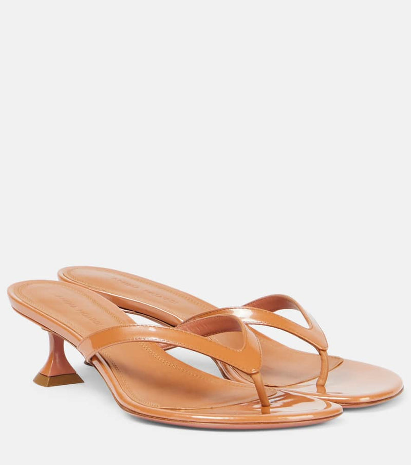 Amina Muaddi Juliette 45 patent leather thong sandals